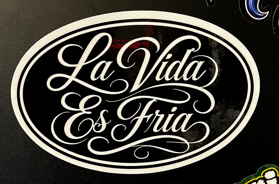 La Vida Es Fria Oval Sticker (6x4 inches)